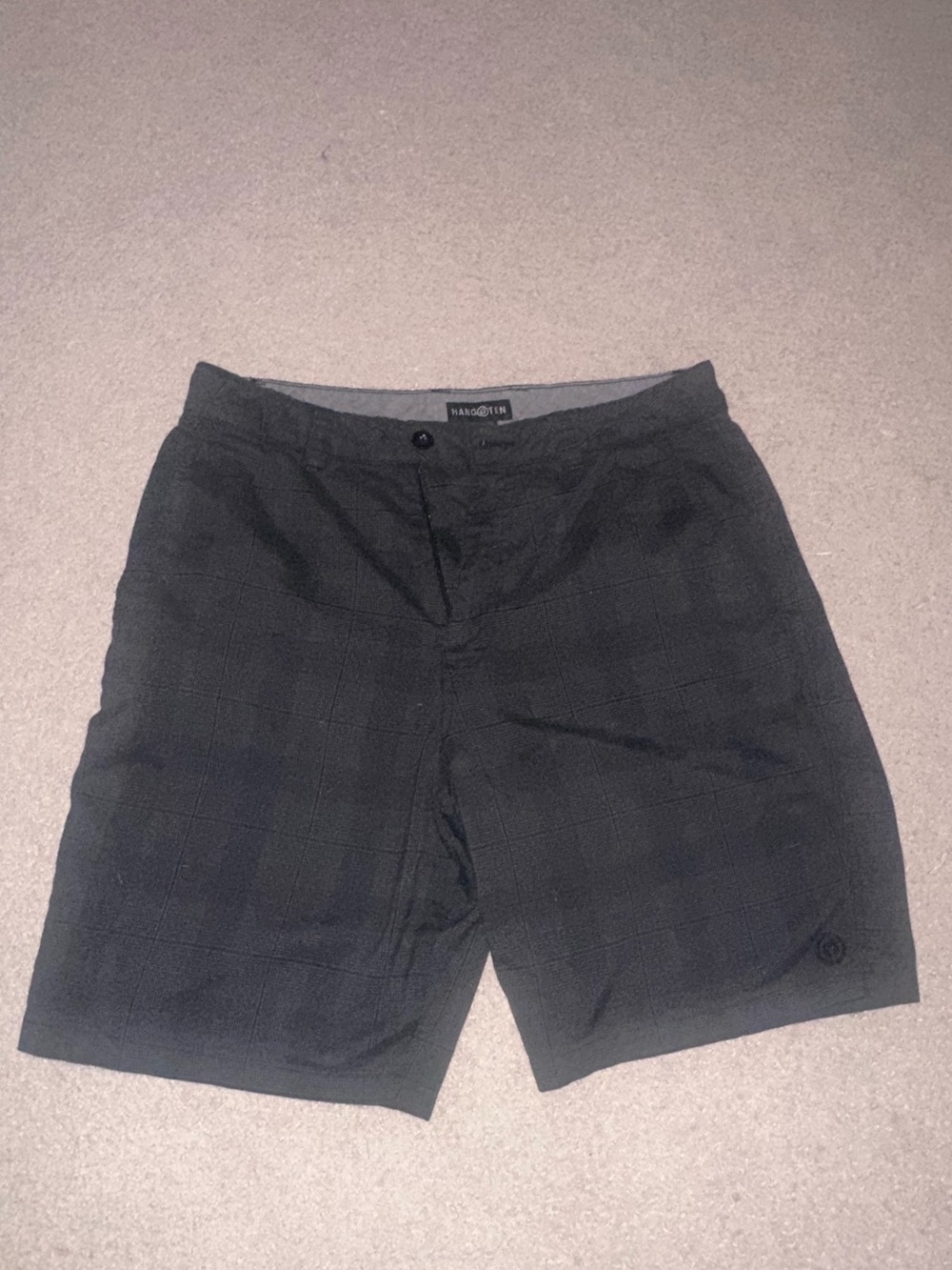 Men's Hang Ten Black Plaid Shorts